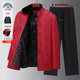 90 white duck down one-piece three-wear ethnic costume (new) Tang suit removable down jacket middle-aged and elderly winter suit 8039 burgundy suit 180 recommended 125-145 Jin Jin equals 0.5 kg