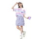 小猪彼特女童短袖套装夏季薄款儿童2025新款速干运动服童装两件套夏装10岁 9922白色+18442紫色 130 cm