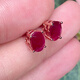 Huangben Natural Ruby Stud Earrings for Women 925 Silver Customized Gold Colored Treasure Inlaid Light Luxurious Birthday Gift Earrings for Girls
