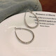 Silver plain hoop earrings for women, new style, simple and popular round face earrings, light luxury, high-end hoop earrings, silver large circle water drop earrings, one pair