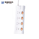 Breakthrough socket 4-position sub-control switch new national standard five-hole 1.8m 10A with indicator light recoverable overload protection white D4K4 (1m8) strip