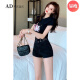 ADVSUS Fashion Korean version of internet celebrity denim shorts for women in summer high waist slim hot girl tight A-line wide-leg pants hot pants ins trendy light blue [good quality] stretch 6195 this year S