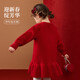 ASK JUNIOR New Year's wear children's skirt girls autumn and winter children's sweater dress princess skirt pearl New Year's greeting dress 120
