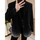 An Chuxia's star-studded high-end suit men's fashionable design niche super good-looking top black suit jacket loose black S
