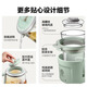 Buydeem health pot for home use can be reserved. Fully automatic bird's nest stewing pot. All-round steaming and stewing. Multi-function tea maker. Insulated all-glass constant-temperature boiling flower teapot. Holiday gift. Light cedar green - set meal K165 (including stew pot) + steamer 1.5L