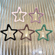 BARY REEF large star hair clip, broken hair clip, star five-pointed star color bb clip, broken hair clip, bangs clip, simple side clip, five-pointed star mixed color (pack of five)