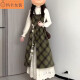 Zhidoudou Herbst- und Winterkleid für Frauen Winter Neukoreanischer Stil sanftes Stil Kleid für Frauenanzug japanischer altersreduzierender süßer Temperament 9896 Stricktop S