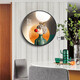 Villa round crystal porcelain painting bedroom decoration painting modern simple abstract cartoon characters children's room hanging painting room bedside painting 13886 Young girl [default black frame] High-transparent crystal porcelain surface diameter 50