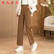 RLAS Brown Straight Down Pants Women's Winter Fashion Small Nine-Point Wide-leg Pants Cold-proof Thickened Duck Down Cotton Pants Navy Blue 27 96-105Jin Jin is equal to 0.5 kg