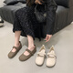 Saturday (St&Sat) Soft Sole Mary Jane Women's Single Slip-On Peas Flat Shoes Women's Shoes SSC111022D Camel 39