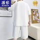 ROMON 2025 Summer informal Sports Casta delgada de los hombres Desdecables pantalones cortos de manga corta Conjunto de dos piezas de dos piezas de ropa para hombres Tz683dt White Short Manga + pantalones cortos M