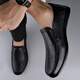 Spezialpreis Herrenschuhe echte Leder-Kuhläden-Business-Lederschuhe für Halsschuhsuche mit einem Fuß ein-Fuß-Daddy-Bohnenschuhe 8301 Schwarzes Modell 43 (265 mm)