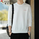 Woodpecker (TUCANO) Sweater Men's Trendy Loose Round Neck Long Sleeve T-Shirt Student Fashion Casual Pullover Top Men White XL