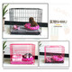 Dog cage small dog puppy cage Teddy dog cage with toilet indoor and outdoor large cat cage rabbit cage dog fence standard 50*35*40 (pink) cage + tray + double bowl + foot pad