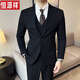 Hengyuanxiang casual suit jacket men's high-end fashion British slim lapel two-button groom's wedding suit gray single suit XL 125-140Jin Jin equals 0.5 kg