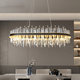 Prisma Light Luxuskristalllampe postmosphärische atmosphärische Wohnzimmer Kronleuchter schwarzer Eisenkreis Esslampe Hanging Boom Modell 9732-800d