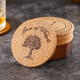 Craft beer coasters, whiskey glass coasters, cork non-slip absorbent coasters, bar cocktail coffee coasters, tea cup anti-scalding coasters, tree (2 pieces)