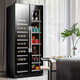 BAIKAILUN frequency converter wine cabinet dual temperature constant temperature red cabinet home living room ice bar office tea refrigerator double door office thin zero embedded bench refrigerator embedded glass refrigerator mirror dual temperature red wine + ice bar 112 bottles thin section