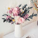 Everlasting rose eucalyptus dried flower bouquet internet celebrity ornaments real flower gypsophila hydrangea crystal grass home decoration pink rose crystal bouquet round white bottle dry branches