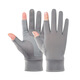 Shilan Lenza Ice Seidenhandschuhe für Männer und Frauen im Frühlings- und Sommersonnenschutz Tau zwei Finger reiten und fahren atmungsaktive schweißabsabsorbierende Schnelltrocknungs-Touchscreen Halbfinger Dünnes Modell [Vollfinger] Grau gleich Größe