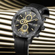 BORMAN (BORMAN) German certified watch men's fully automatic mechanical watch sports casual fashion new waterproof men's watch 3879 [2024 new] black rubber strap