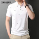KAISER short-sleeved T-shirt men's mulberry silk summer lapel top KS5012 bleached 180/96A