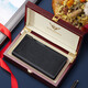 Williampolo Paul Wallet Echtes Leder-Herren Langer Top-Top-Kauflatten mit großer Kapazitätskarte Vatertagsgeschenk für Papa P24QB165-Solid-Holz Geschenkbox (Anmerkungen Farbe)
