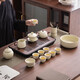 Lingyi tea set complete tea set set beige Ru kiln teapot tea cup gift box beige Ru kiln 16-head gift box set