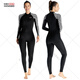 Zailu quick-drying large size swimsuit sun protection surfing wetsuit for men and women motorboat one-piece snorkeling wetsuit for hot springs black white flower sleeves for men - front zipper D03007 XS XS