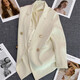 Miao Yijia blazer women's autumn suit jacket casual commuting small suit new temperament versatile jacket top for women temperament versatile suit jacket off-white M (reference 95-105Jin Jin is equal to 0.5 kg)