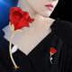 Marco Bizzarri brand light luxury red rose brooch flower corsage brooch high-end women's anti-exposure women's dress pin Mother's Day gift for mom