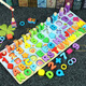 Lnga Landgre Kinderspielzeug digitale Puzzle Bausteine Aufklärungsbetriebe frühe Bildung Holzversammlung Intelligence Magnetic Fishing Log Board Karte Hellgelb Macaron Fünf-in-eins-Protokoll