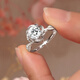 K gold moissanite ring new product D color moissanite diamond ring rose bud fountain model simulated silver finger main diamond 1 carat size 9