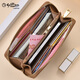 Jinlilai Wallet Women's Long 2025 New High-end Luxury Leather Brand Women's Clutch Card Bag Integrated Coin Clip Yellow Brown [Official Authorization - One Fake Payment Ten]
