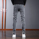 Yibo (Yibo) Jeans masculin mince mince coréen style noir et gris élastique élastique et polyvalent pantalon décontracté gris masculin 31 [suggéré 120-130jin [Jin est égal à 0,5 kg]]]