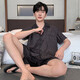 
LangSha ice silk pajamas men's summer short-sleeved thin imitation silk home clothing men's middle-aged and young summer silk suit LQY6628 3XL 175-185CM/170-190Jin[Jin equals 0.5 kg]