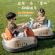 Qixuan Children's Electric Stoßfänger Auto, Baby-Spielzeugauto, kann mit Fernbedienung, Baby-Vierrad-Cartoon-Auto, Smart Orange Large Battery + Dual Drive + Fernbedienung + Bluetooth sitzen lassen