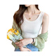 Jeanswest women's breathable thin slim vest new summer versatile threaded women's base shirt LY white 8100 (breastless pad) 2XL 170/96A