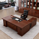 Rulan boss desk office desk and chair combination new Chinese style executive desk office Chinese style president desk manager desk supervisor desk 2.4 meters table + double side cabinets