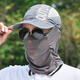 Summer sun protection mask full face ice silk sun protection mask for men and women outdoor cycling and fishing breathable sunshade neck protection face mask for men - light gray
