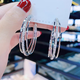 Timo live broadcast new trendy multi-layered large earrings 925 silver needle large hoop earrings Internet celebrity temperament goddess style exaggerated earrings Sansheng Sanshi large hoop earrings silver A21-208