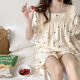 
Meidai summer pajamas for women thin lace short sleeves shorts sweet princess style student home clothing suit 695%23 L Recommended 90-110Jin [Jin equals 0.5 kg]