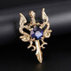 
VanCalen Brooch Men's Double Dragon Brooch Goddess Sword Brooch Domineering Ancient Style Suit Pin Needle Goddess Day Gift Double Dragon Sword Brooch