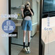 苒琦妈咪孕妇短裤夏季外穿2025新款小个子宽松孕妇裤可调节蓝色牛仔裤夏款 浅蓝色 XL
