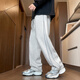 Poum American Sports Pants Men's Men's Summer Fashion Brand Sweat à sweat droit en vrac Pantalon à jambes larges CK328 White Flower Gray XL