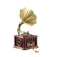 HUIYIZHIYIN retro gramophone speaker all-in-one music player large speaker high-end small audio ornaments vinyl record player red walnut rechargeable non-rotating turntable free U disk