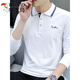 Woodpecker (Tucano) Pure Cotton Herren-Langsalz-T-Shirt-T-Shirt-Basishemd-Revers-Polo-Hemd-T-Shirt-Business-Kleidung neuer Stil 2024 5010 Black 2xl Empfehlung [145160jin [Jin gleich 0,5 kg]]