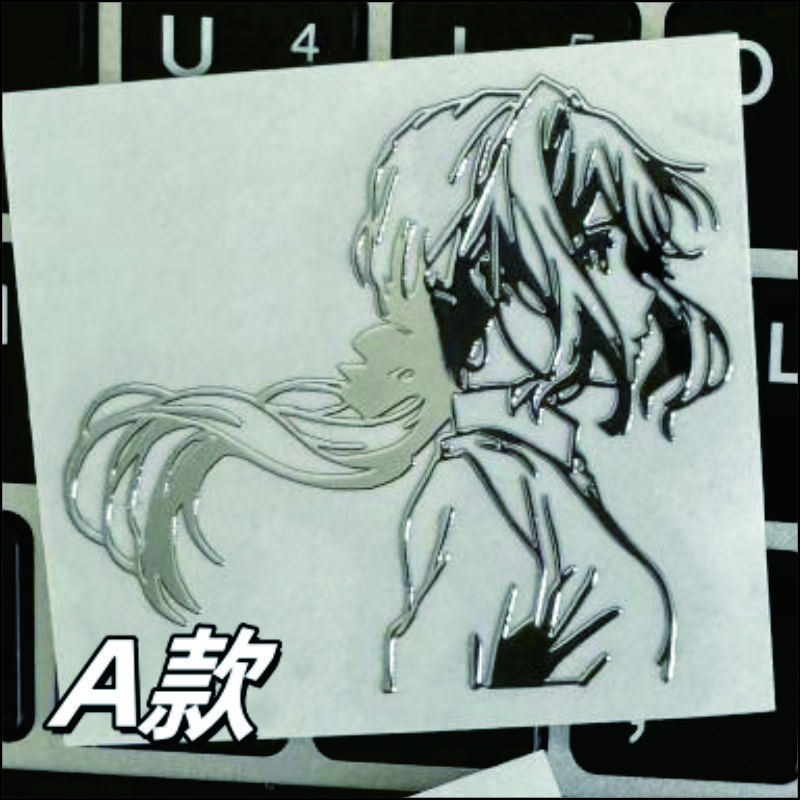 [Hot products are crazy to grab] Anime 2D Violet Violet Eternal Garden 3D Three-dimensional Metal Stickers Mobile Computer Decoration Metal Stickers Full Set of 4