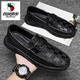 
Western Region Camel (VANCAMEL) Doudou Shoes Men's 2025 Autumn Trendy Leather Shoes Men's Casual Shoes British Lazy Trendy Shoes versatile GZ-882 Black 39