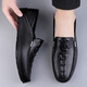 Fugui Bird Summer Boneie Real Cuir Lazy Lazy Casual En cuir chaussures Soft Soft Hrepidable One-cicked Driving Daddy Shoes Yulin FG9898 Black 37